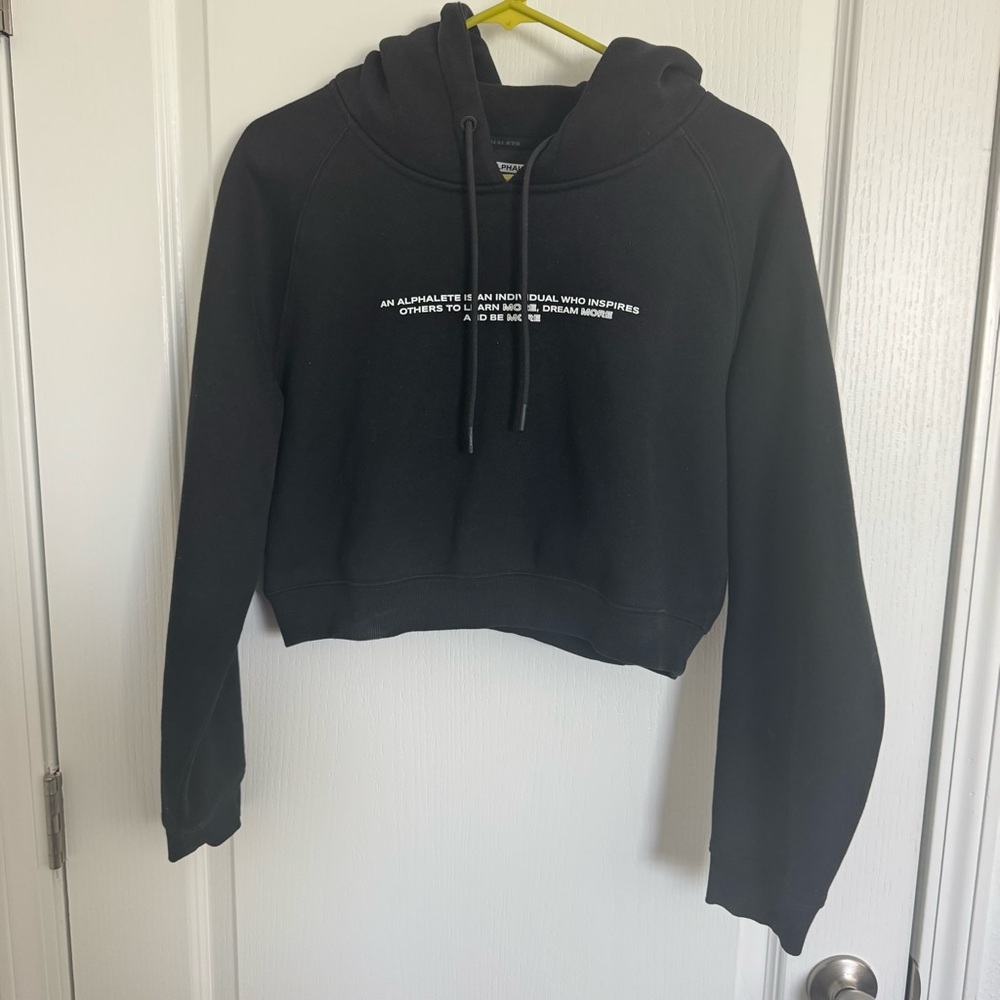Alphalete Black Cropped Hoodie